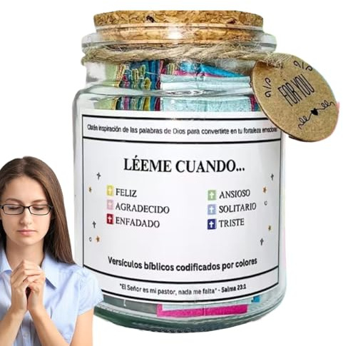 Genérico Versículos De La Biblia En Un Tarro - Esperanza y Oración Con 90 Escrituras Para Colorear - Tarro De Vidrio