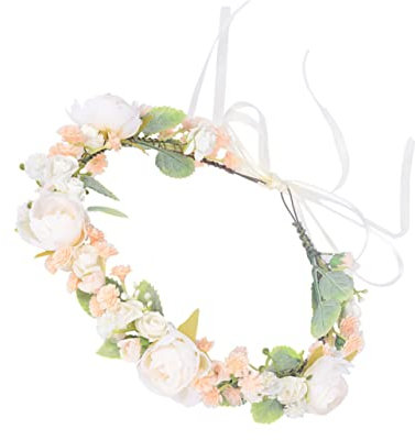 Cabilock 1stück Künstlicher Blumenkranz Haarschmuck Für Junge Mädchen Süßes Elegantes Haarband Für Hochzeiten Geburtstagsfeiern Und Partys Mit Realistischen Blüten Und Sicherem