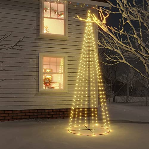 KOIECETA LED Weihnachtsbaum Kegelform Lichterbaum Weihnachtsdeko Stern Beleuchtung Außen Beleuchtet Lichterkette Warmweiß 310 LEDs 100x300 cm