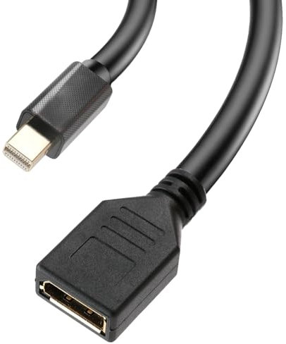 QTMMC Mini DisplayPort to DisplayPort Cable 8K Mini DP to DP Adapter 8K@60Hz 4K@120Hz 2K@165Hz Mini DP Male to DP Female Cable Thunderbolt and Thunderbolt 2 Port HD for Laptop Monitor PC