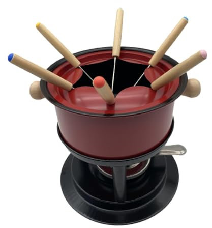 Gralara Fondue Maker Pot Fondue Set Fondue de queso resistente Fondue Pot Set para postre carne boda vacaciones al aire libre
