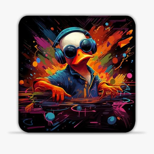 Tapis de Souris coloré Art Canards 25x25cm Tapis de Souris en Tissu SU Ultra-Lisse Tapis de Souris en Caoutchouc antidérapant et imperméable à Bord Cousu pour Souris Laser/Optique