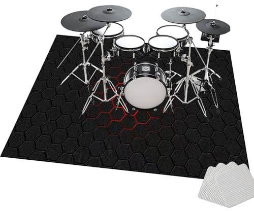 Schallschutz Teppich | Drum Teppich | Elektronische Schlagzeug Teppich | Schallschutzmatte für Bass Drum Snare | Drum Rug | 230 x 200 cm rutschfeste Trommel Teppiche | Music Carpet Innen und Außen