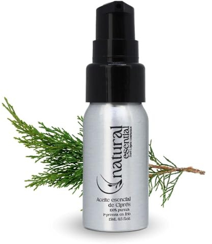 Aceite Esencial de Ciprés 15 ml 100% Puro, Primera Presión Frío | Maderoterapia | Propiedades Astringentes, Antisépticas,Tonificantes y Antiinflamatorias | Mejora Circulación y Piernas Cansadas