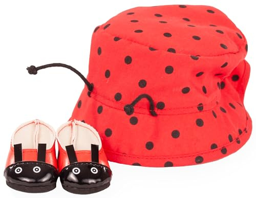 Götz 3403624 Zubehör – Set Ladybug – Puppenzubehör Gr. S – 3 teiliges Bekleidungs – und Zubehörset für Babypuppen von 30 – 33 cm