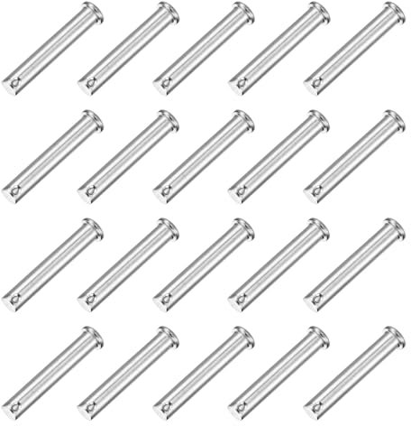 QUARKZMAN 20Pcs M10 x 60mm Perno a Cerniera Monoforo, 304 Acciaio Inossidabile Testa Piatta Perno di Aggancio per Serratura Rimorchio, Installazione Mobili, Attrezzature Industriali