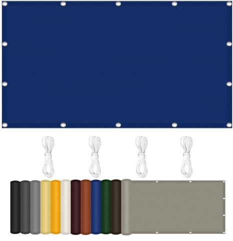 Rete Ombreggiante, Tenda a Vela 220 x 320 cm Impermeabile, Protezione Solare Vela da Giardino, Tettoia con Occhielli per Pergola Piante da Patio Serra Pollaio, Piscina, Blu Scuro