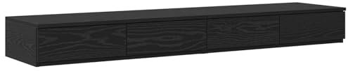 vidaXL Sänglådor Svart Ek 135 x 36,5 x 16,5 cm Konstruerat trä, Minimalistisk sovrumsinredning, stiligt förvaringsutrymme, hållbar träbox, platsbesparande design
