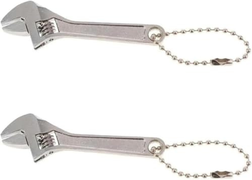 Txuolin 2Pcs Silver Mini Adjustable Wrench Small Shifting Spanner Mini Repair Maintenance Hand Tool for Tightening or Loosening Nuts and Bolts