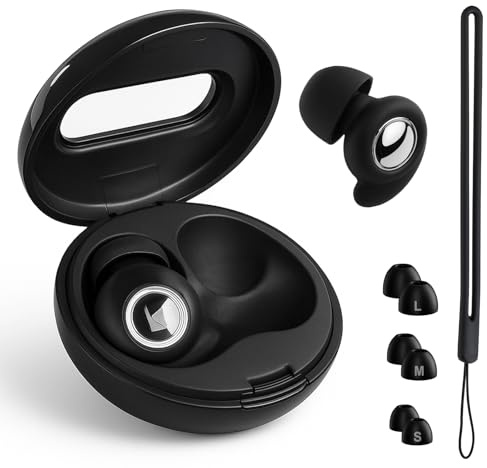 Rongrongago Tapones Oidos Ruido Dormir, Tapones Oidos Cancelacion de Ruido Reducción de Ruido 35dB, Ear Plugs con 3 Pares de Tapones (S, M, L) Reutilizables para Oficina, Viajes
