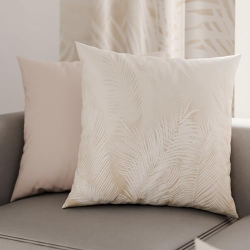 PETTI Artigiani Italiani - Coppia di Federe Cuscino 45x45 cm in Microfibra, Cuscini Arredo Camera da Letto, Divano, Salotto, Set 2 Fodere Copricuscino, Federa Foglia Tortora, 100% Made in Italy