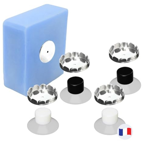 [EHOP] Lot de 4 Porte-Savons Magnétiques Muraux - Fabriqué en France - Aimant Puissant et Protection Intégrée, Fixation sans Perçage, Idéal Salle de Bain et Cuisine (4, Transparente)