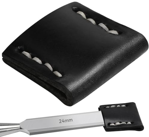 Messerschutzhülle Klingenschützer Leder Schneidenschutz Messerscheide für Stechbeitel Mit 22-24mm Klingenbreite 1 Stk (22-24MM)