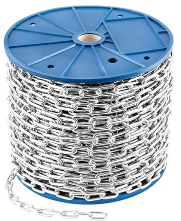 50ft 2.5mm Galvanized Iron Jack Chain, Hanging Chains - Metal Chain Roll for Light Chains Needs, Hanging Plants, Bird Feeders, Lights, DIY Projects/Craft