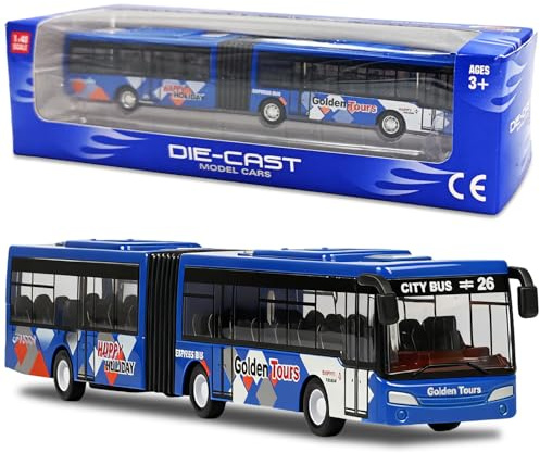 YskerrigToy Autobus Giocattolo, Macchinine Giocattolos per Bambini Auto Modellino Veicolo Carro Giocattolos Macchinine Tirare Indietro Macchinines Bus Giocattolo Regalo per Bambini(Blu)