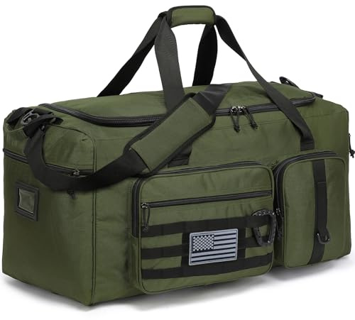 TONRUYN stor reseväska 120 l sportväska XL för män, Grön, 81 cm x 38 cm x 40.5 cm