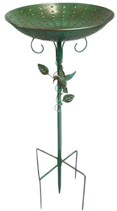Zasdvn Vogelbad aus Metall für Vögel | Futterschale für Vogelbäder und Tränken | Dekorative Futterschale für Kolibris - für Balkon, Terrasse, im Freien, Garten, Fensterbank, Deck sowie