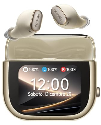 Cearvol Wave Amplificateur sonore Bluetooth, Écran tactile intelligent, étui de charge, contrôle via application, entrée AUX et rechargeable (Lumière stellaire)