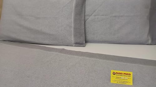PAGO POCO Parure de lit en flanelle pour lit double, motif géométrique, drap plat, 240 x 280 cm, drap housse 180 x 200 + 25 cm, 2 taies d'oreiller 52 x 82 cm.