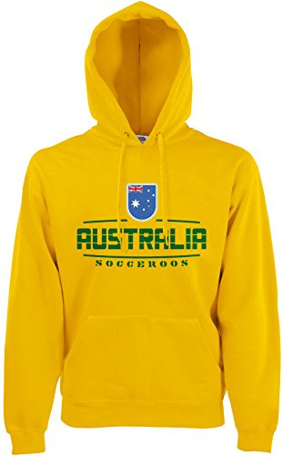 AkyTEX Australien Australia Fan Hoodie Kapuzenpullover WM2018 Gelb XL