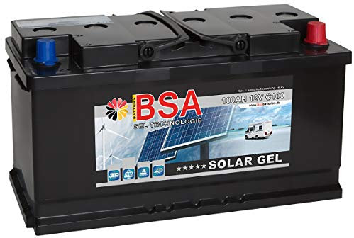 BSA Solar Gel Batterie 100Ah 12V Gelakku Solarbatterie Versorgungsbatterie - 6 Grössen (100Ah)