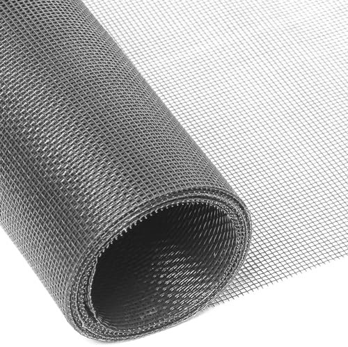 INTIRILIFE Fliegennetz aus Fiberglas Grau Meterware Breite 100cm Maschenweite 1,2mm - UV beständig Fliegengitter Insektenschutz Gitter Fenster für Balkontür Wohnzimmer Terrassentür, DIY-Schneiden