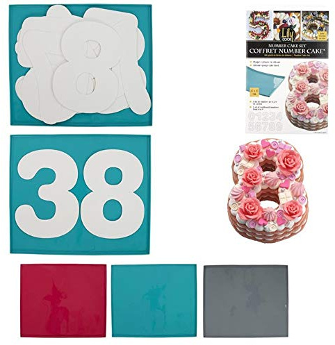 CMP Paris Coffret Number Cake - Silicone - L 41 X 41 Cm X L 35 Cm - Bleu