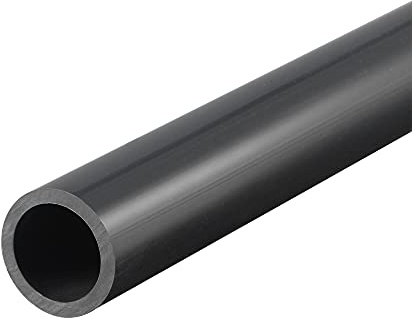 sourcing map PVC Rigid Tube Round Pipe 15.5mm ID 20mm OD 500mm Black High Impact for Water Pipe, Crafts, Decoration, Cable Sleeve