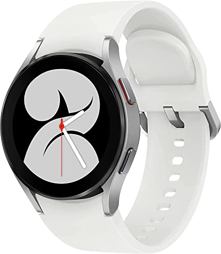 Samsung Galaxy Watch4 BT, Runde Bluetooth Smartwatch, Wear OS, dreh-Bare Lünette, Fit-nessuhr, Fitness-Tracker, 40 mm, Silver (Deutche Version) [EU Version]