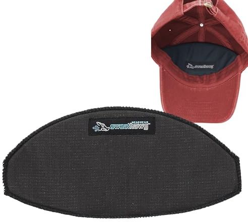 SweatHawg Double Sweat Hat Liner Insert – 2X Absorbency, No Sweat Cap Liner & Shaper for All Hats & Caps/Ultra-Wicking, Quick Drying and Cooling/Lightweight | Charcoal