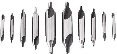 Pack of 10 Composite Center Drill Center Drill Combination Countersunk Bit Lathe and Milling Cutter Tool Set | Lathe Milling Cutter Set | 60° Standard Point, For Metal Pilot Hole, Precision Centering, 121g Weight
