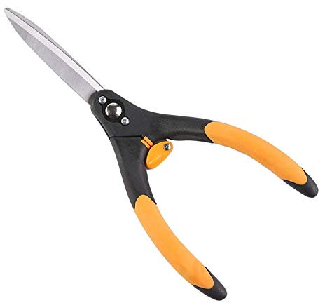 HODAGES Adjustable Garden Shears Hedge Shears Lawn Trimming Branches Hedge Tools Gardening Shears Beautification Pruning Shears Cutting Grass Multifunctional Garden Shears (Yellow 17.5cm)