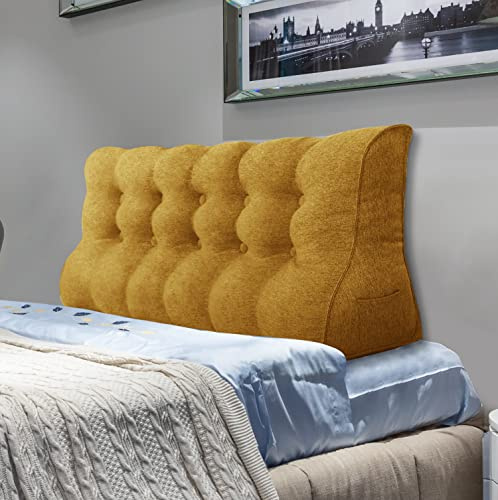 Johnear Rückenkissen Ergonomisch Gekrümmt für Sofa & Bett (Gelb, 160cm) | Ergonomisches Rückenkissen mit gekrümmter Form – passt sich der Wirbelsäule an, entlastet den Rücken. Waschbar.