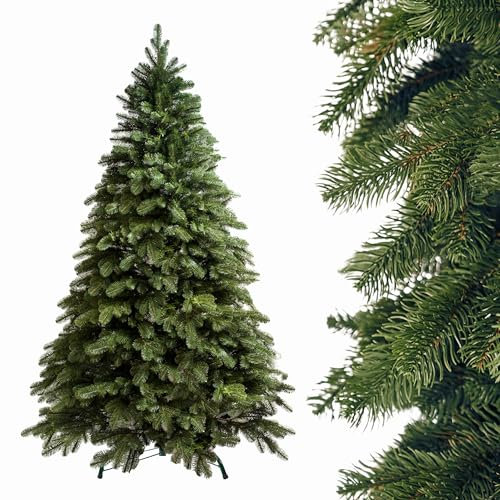 SMEREKA® Sapin de Noël Artificiel 210 cm Réaliste - 100% Moulés par Injection, Fabriqué en UE - Premium Arbre de Noël Artificiel - Sapin Artificiel avec Support en Métal