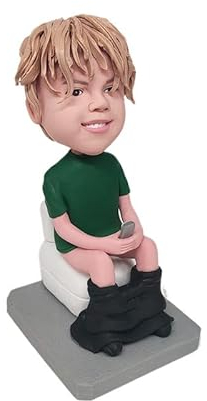 Individueller Wackelkopf für Männer, die auf der Toilette sitzen, einzigartige Figur, individuelle Wackelköpfe, handgefertigte Geburtstagsgeschenke für Frauen, für beste Freundin, Frau,