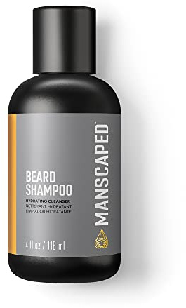 MANSCAPED® UltraPremium Beard Shampoo, Hydrating Cleanser with Eucalyptus, Rosemary, Lavender Essential Oils, Moisturizing Beard Wash for Hair and Skin (4 oz)