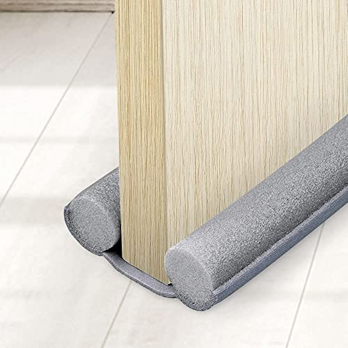 Doppelseitiger Zugluftstopper unter der Tür, wasserdichter Türboden-Dichtungsstreifen, Geräuschblocker, Verstellbarer Schallschutz-Dichtungsstreifen zum Blockieren von Wind, Licht und Lärm (Gray)