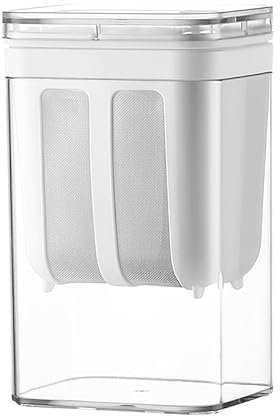 Griechisches Joghurt-Käse-Sieb, auslaufsicher, transparent, Saftfilter mit feinem Netzbeutel und Deckel, für Joghurt, Sojabohnenmilch, BPA-frei, 1100 ml