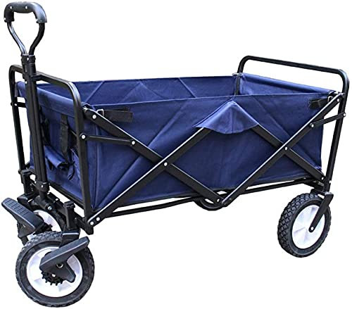 Zusammenklappbarer All-Terrain-Strandwagen, robuster zusammenklappbarer Mehrzweckwagen, Transportwagen für den Garten im Freien, tragbarer Handwagen-Einkaufswagen für Lebensmittel