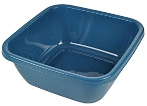 Homéa, Bacino quadrato in plastica, 6L, 30 x 30 x 12 cm, colore: Blu pavone