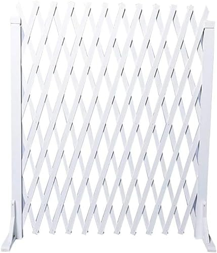 ELzEy Zaun, Holzzaun, Gitter, Dekoration, Teleskop-Leitplanke, für den Außenbereich, Gartenzaun, Haustierzaun (weiß, 75 cm)