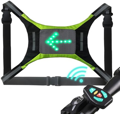 Lixada LED Reflektorweste USB wiederaufladbare Fernbedienung Blinker Lichtweste Fahrradwarnweste