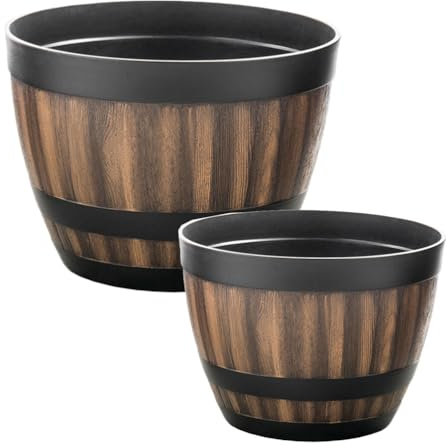 Toddmomy 2stücke Blumentopf Aus Resin Fassförmiger Pflanzbehälter Hydroponischer Blumentopf Für Zuhause Dekorativer Für Blumenarrangements Modernes Design Für Innen Und Außenbereich