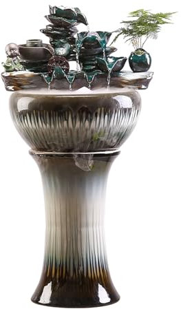 Fuente de Jardín Nueva fuente china de pie for interiores, fuente independiente con bola de cristal y bomba, adecuada for la decoración del balcón de la sala de estar del dormitorio de la oficina Fuen