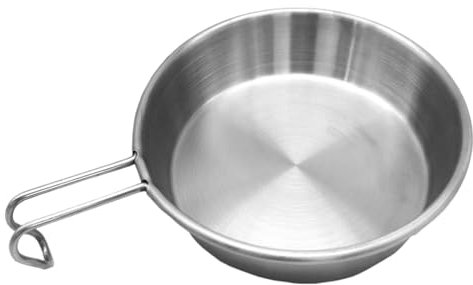 Generisch Stainless Steel Mixing Bowls, Stainless Steel Bowls, Feeding Bowl, Foldable Outdoor Cup, Camping Bowl, 280 ml, Stainless Steel Bowl with Handles for RV Travel