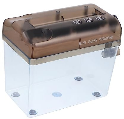 SHOWERORO Mini Distruggidocumenti Manuale Portatile Trituratore Carta Compatto Per Ufficio e Casa Facile Per Documenti Riservati e Ricevute Design Antiscivolo Nero