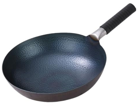 IMIKEYA Wok De Hierro Con Mango Sartén Grande Para Freír Para Cocinas De Gas y Utensilio De Cocina Recubrimiento Para Preparar Deliciosos
