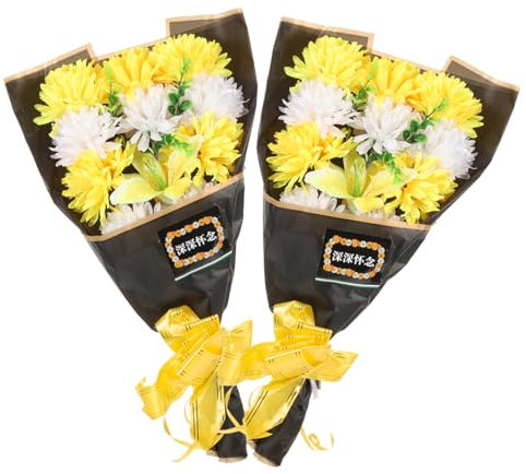 Alipis 2 Pz arredamento della porta gancio per ghirlanda regolabile tomba fiori cimitero Decorazione lapide decorazioni floreali all'aperto decorazione floreale della lapide panno di seta