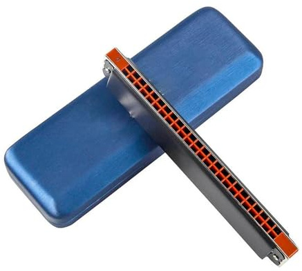 Mundharmonika Tremolo 24 Löcher Mundharmonika Tremolo Mundharmonika Mundharmonika Schwarz Farbe Polyphone Mundharmonika