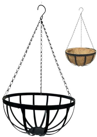 Cesti Appeso in Metallo - Cesto Per Vaso Da Fiori | Secchio Per Fioriera Da Soffitto Appeso | Cesto Di Fabbrica A Soffitto | Vaso Da Portico Gardable | Plavier Di Vasi Da Cesti Esterni con Do